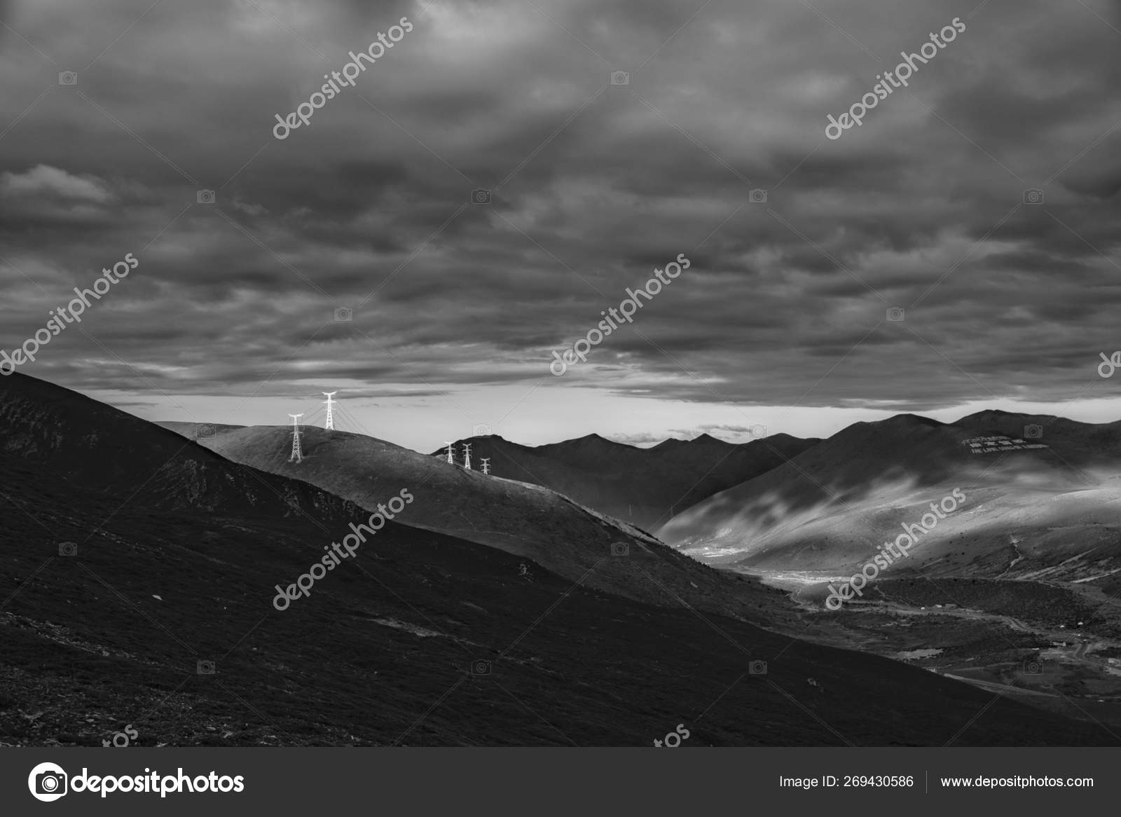 Black White Mountain Landscape Snow Stock Photo Image By C Imaginechina Tuchong 269430586