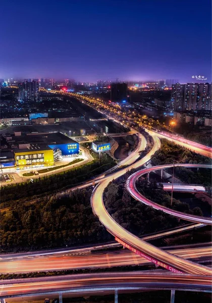 Traffico Città Notte — Foto Stock