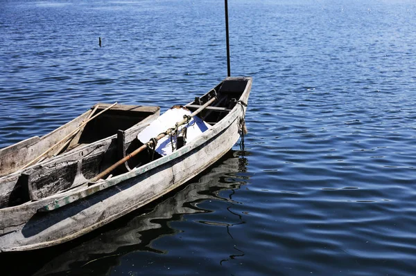 boat on the lake in the sea