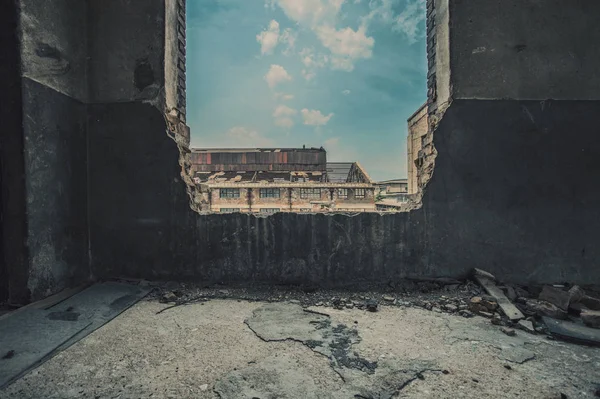 ruins of a ruined building in the old abandoned house