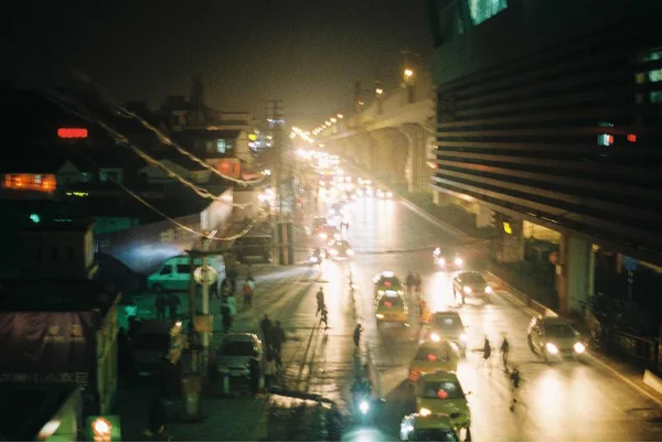 Ночное Городское Освещение Вечером — стоковое фото