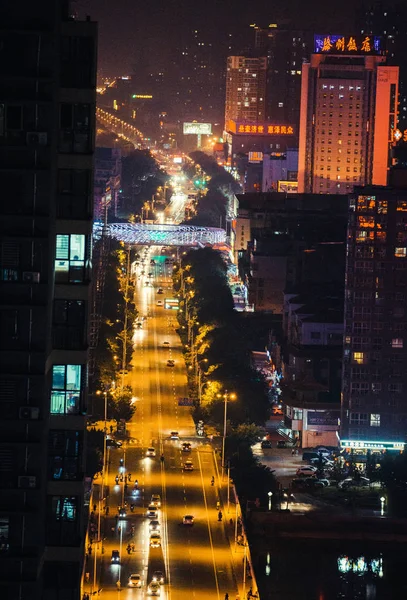 Vista Nocturna Ciudad Atardecer — Foto de Stock