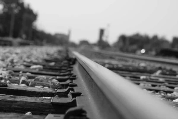 Vias Férreas Estação Ferroviária — Fotografia de Stock