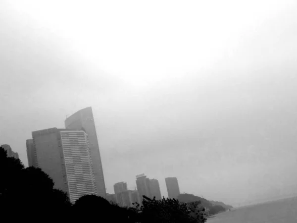Hong Kong Con Cielo Negro Nubes — Foto de Stock
