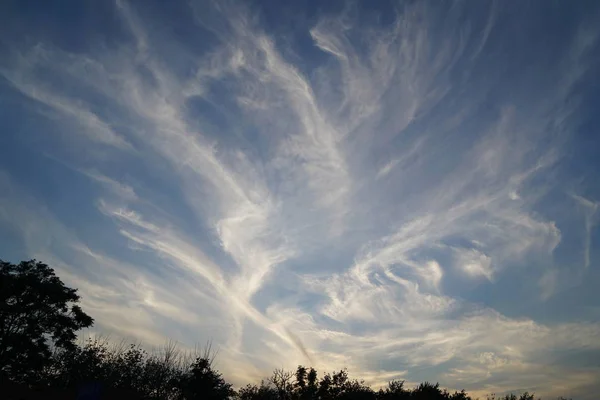 Puesta Sol Cielo Con Nubes — Foto de Stock
