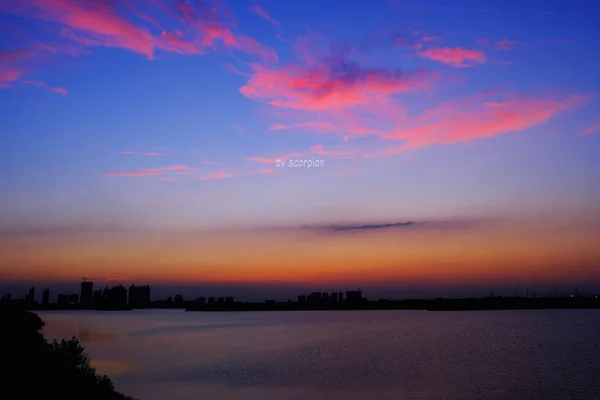 Sonnenuntergang Über Dem See — Stockfoto