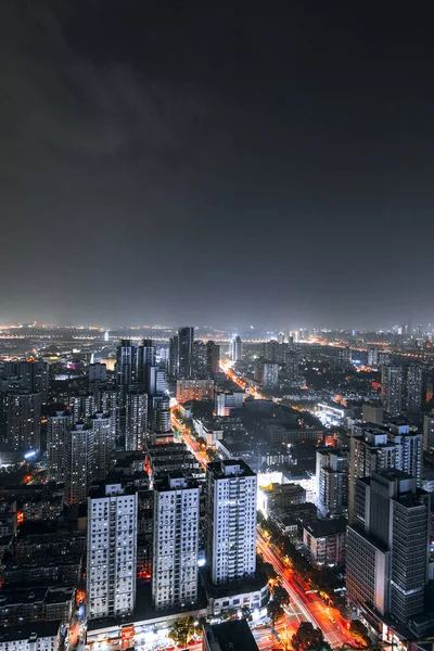 Vista Nocturna Ciudad Moderna — Foto de Stock