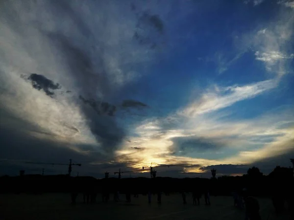 Puesta Sol Sobre Las Nubes — Foto de Stock