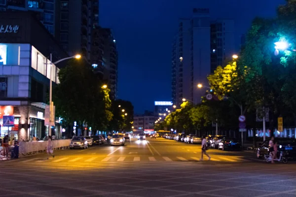 Visão Noturna Cidade China — Fotografia de Stock