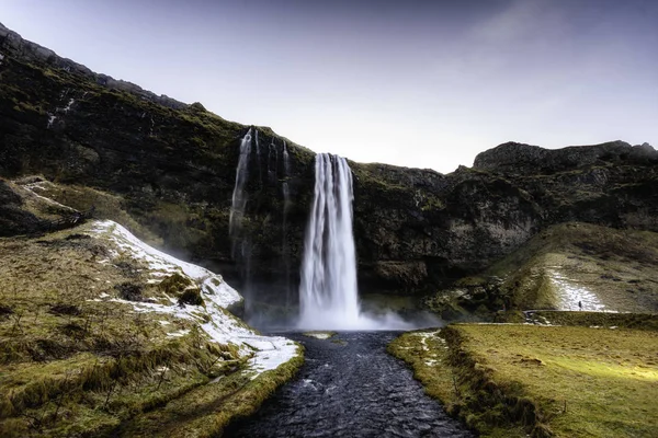 Vista Cascada Que Fluye Disparo Movimiento — Foto de Stock