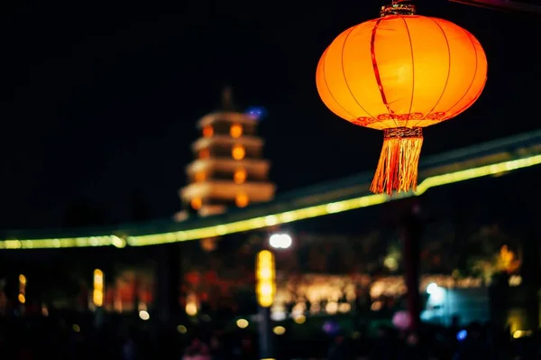 chinese lanterns in the night city