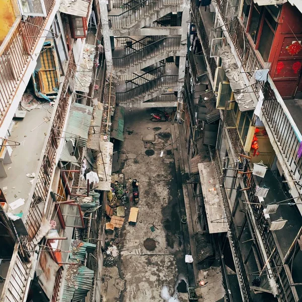 stock image aerial view of the demolition of the building