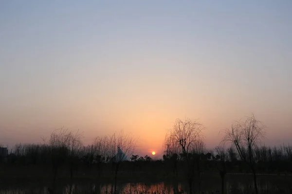 Atardecer Invierno Por Mañana — Foto de Stock