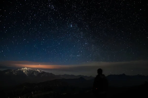 Vía Láctea Sobre Montaña — Foto de Stock
