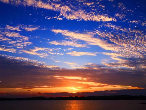 Majestätisk Himmel Solnedgången — Stockfoto