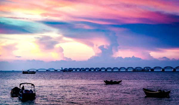 Hermoso Atardecer Sobre Mar — Foto de Stock