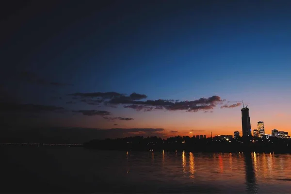 Puesta Sol Sobre Lago — Foto de Stock