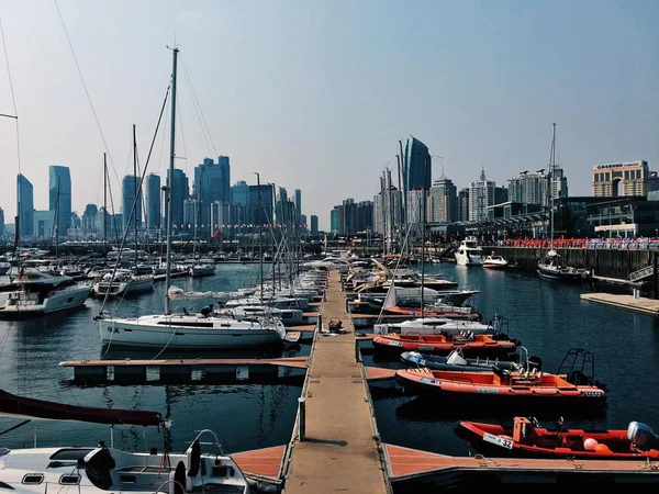 Vista Del Puerto Deportivo Barcelona España — Foto de Stock