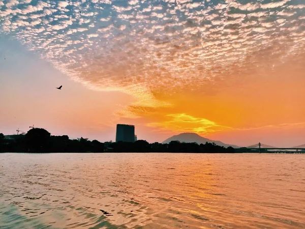 Hermosa Puesta Sol Sobre Mar Naturaleza — Foto de Stock