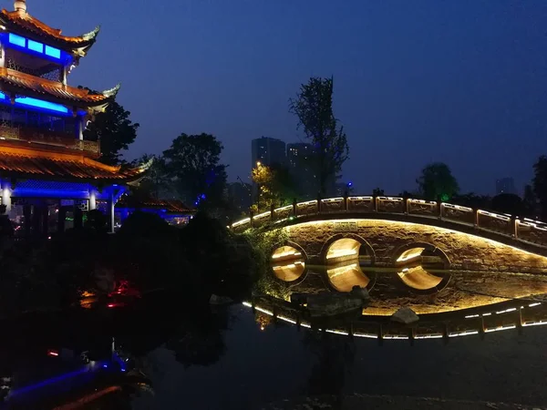 the chinese temple in the night