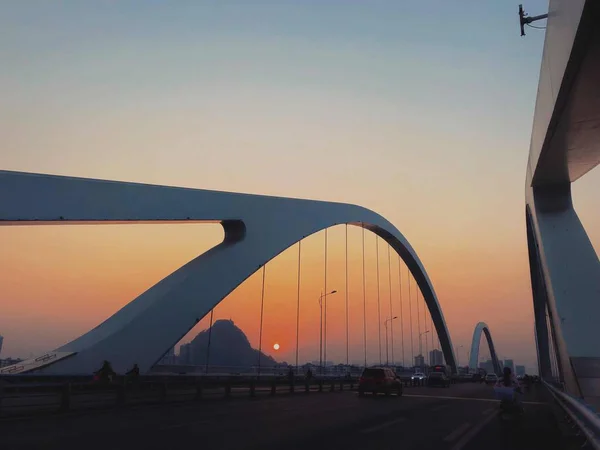 Вид Мост Городе Поездки — стоковое фото