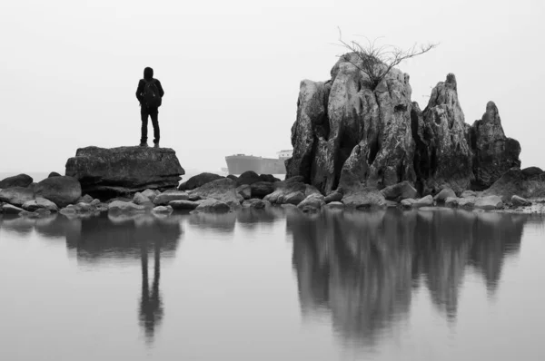 Hermoso Paisaje Con Lago Fondo — Foto de Stock