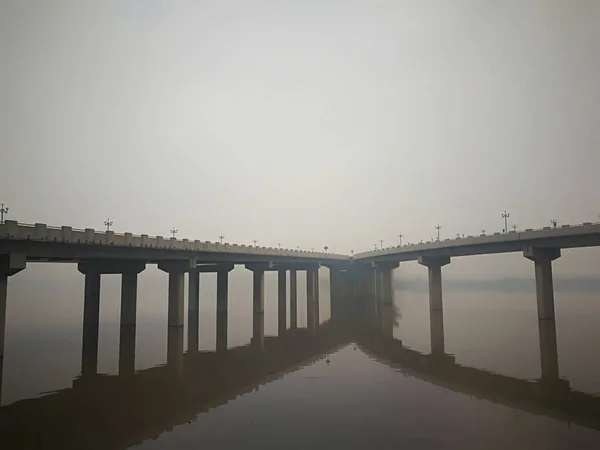Puente Niebla Muelle — Foto de Stock