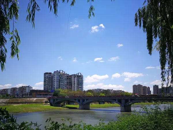 Vista Del Parque Ciudad Por Mañana — Foto de Stock