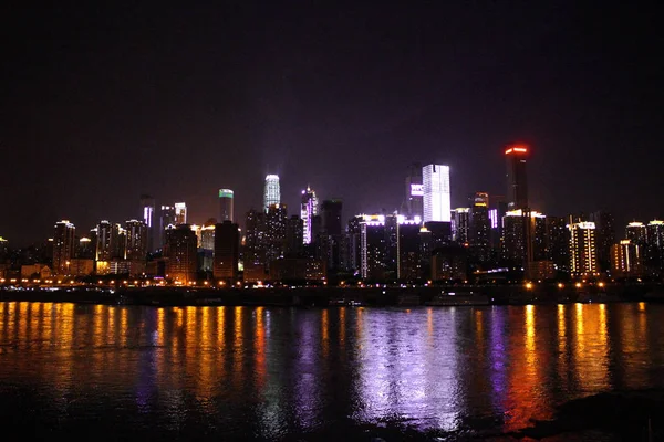 Vista Nocturna Ciudad Atardecer —  Fotos de Stock