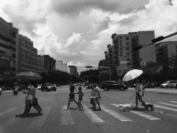 Foto Blanco Negro Arte Callejero — Foto de Stock