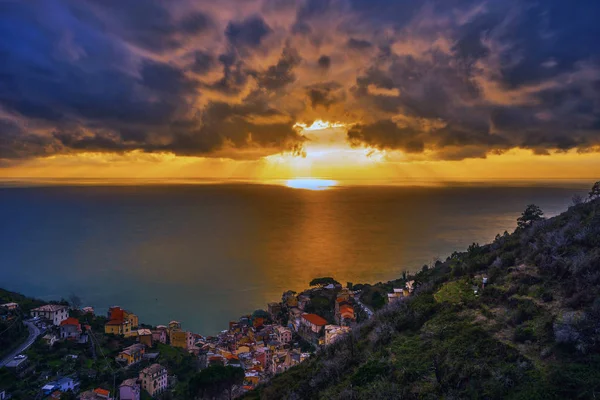 Puesta Sol Las Montañas Del Mar —  Fotos de Stock