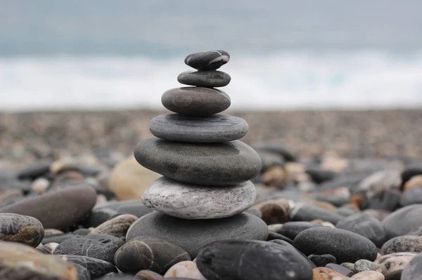 Zen Πέτρες Στην Παραλία — Φωτογραφία Αρχείου