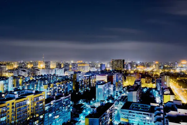 Vista Nocturna Ciudad Bangkok Tailandia — Foto de Stock