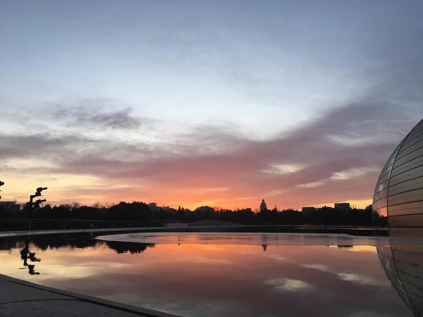 Puesta Sol Sobre Río — Foto de Stock