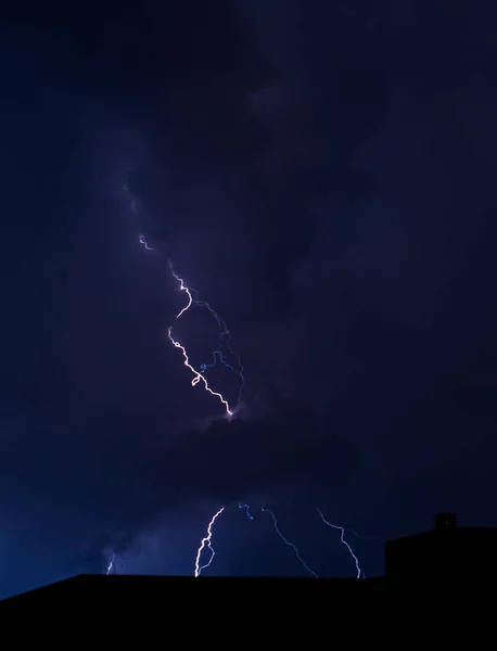 lightning in rainy sky, storm and thunderstorm