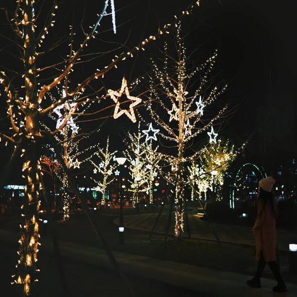 Árbol Navidad Ciudad — Foto de Stock