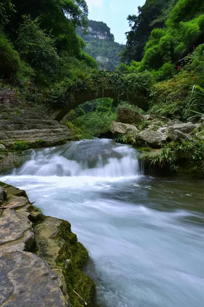 Schöner Wasserfall Wald — Stockfoto