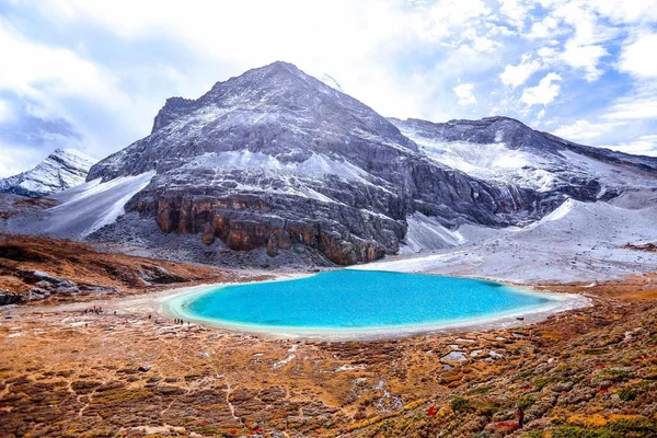Lago Montanha Nas Montanhas Dos Alpes — Fotografia de Stock