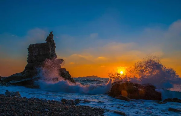 Hermoso Atardecer Las Montañas — Foto de Stock