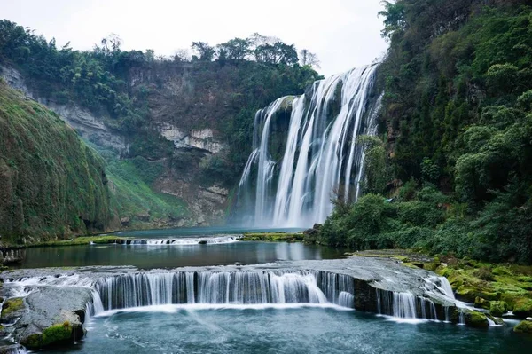 waterfalls in the park of the waterfall