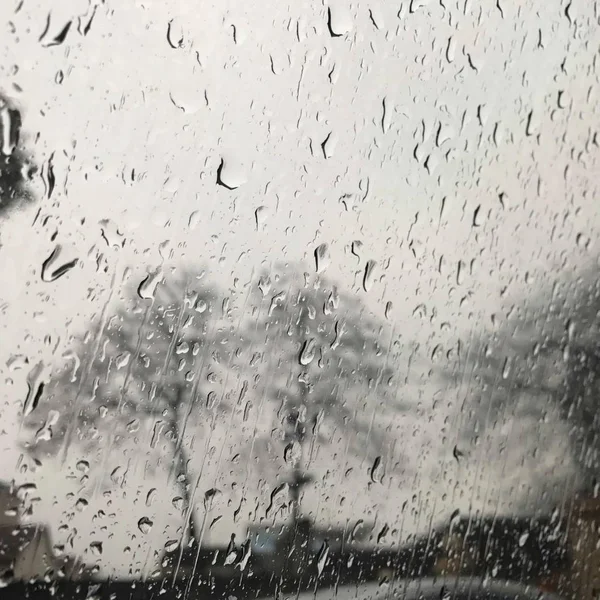 Des Gouttes Pluie Sur Fenêtre — Photo