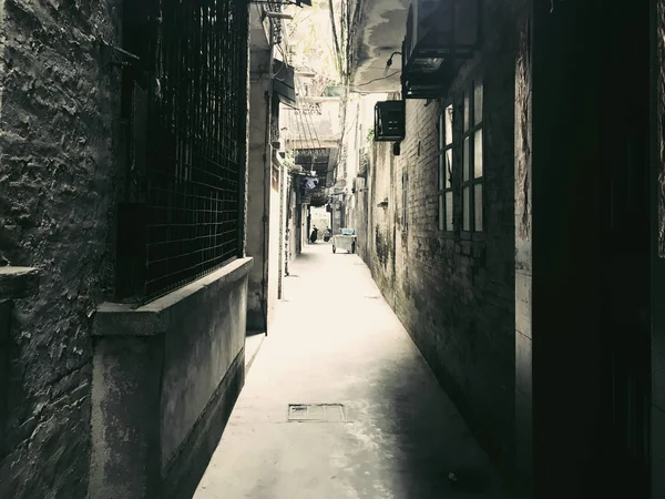 narrow street in the old city of jerusalem, israel