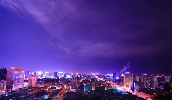 Vista Noturna Horizonte Cidade Bangkok Tailândia — Fotografia de Stock