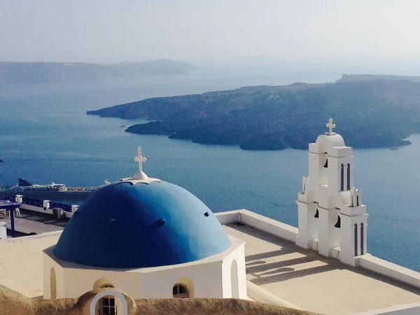 view of the greek island in oia, santorini