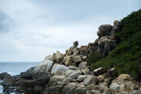 Hermosa Vista Del Mar Las Rocas Playa — Foto de Stock