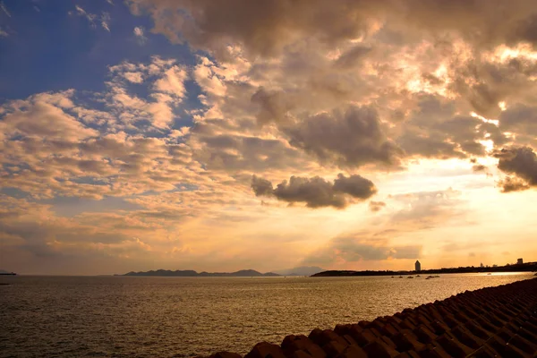 Hermosa Puesta Sol Sobre Mar Naturaleza — Foto de Stock