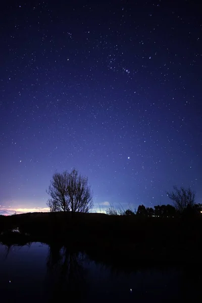 Hermoso Cielo Nocturno Con Estrellas Brillantes — Foto de Stock