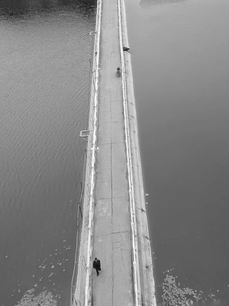 Vista Aérea Barco Mar — Foto de Stock