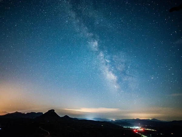 Galaxia Vía Láctea Cielo Nocturno —  Fotos de Stock