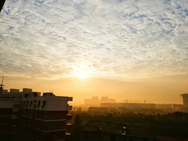 Uitzicht Prachtige Zonsondergang — Stockfoto